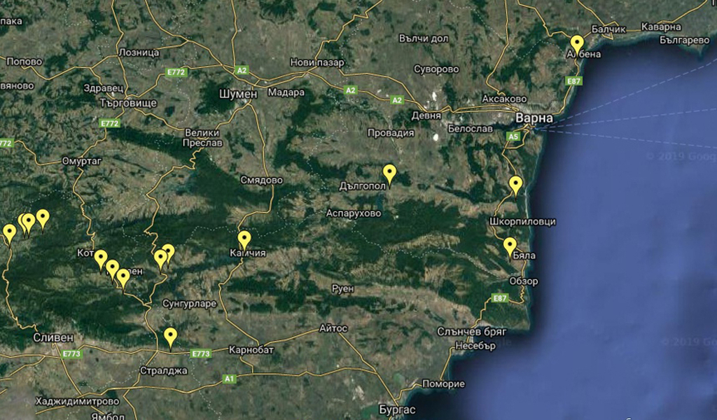 Отворена карта на точните места на разсипно самородно злато в България