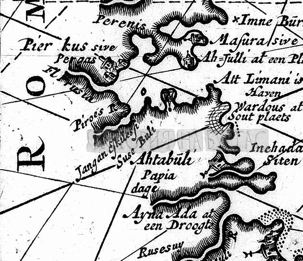Детайл от карта на Николас Витсен от 1697-1717 г.